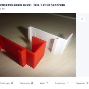 Rolety - uchwyt zaciskowy do rolet #0022