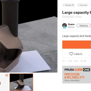 Ptaki - Karmnik dla Ptaków o dużej pojemności (na rurę PP 75mm) #0024